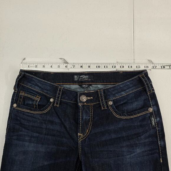 Silver Jeans Aiko Mid capri size 30x22 womens denim dark wash 6458 - Picture 3 of 11